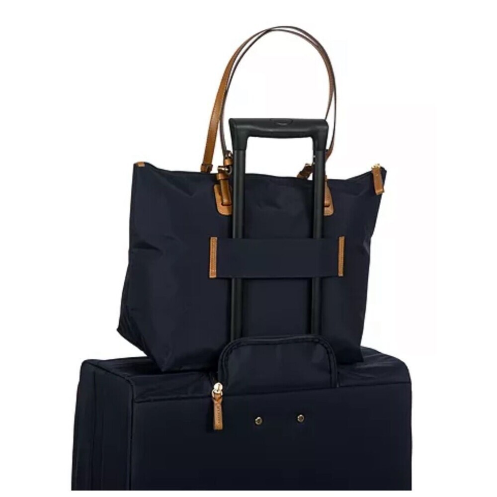Bric's ❤️✈️X-Bag Large Sportina Shopper Navy Tote with Tan Leather Handles bag - Picture 10 of 16